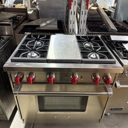 Wolf 36”Wide All Gas Range Stove In Stainless Steel 