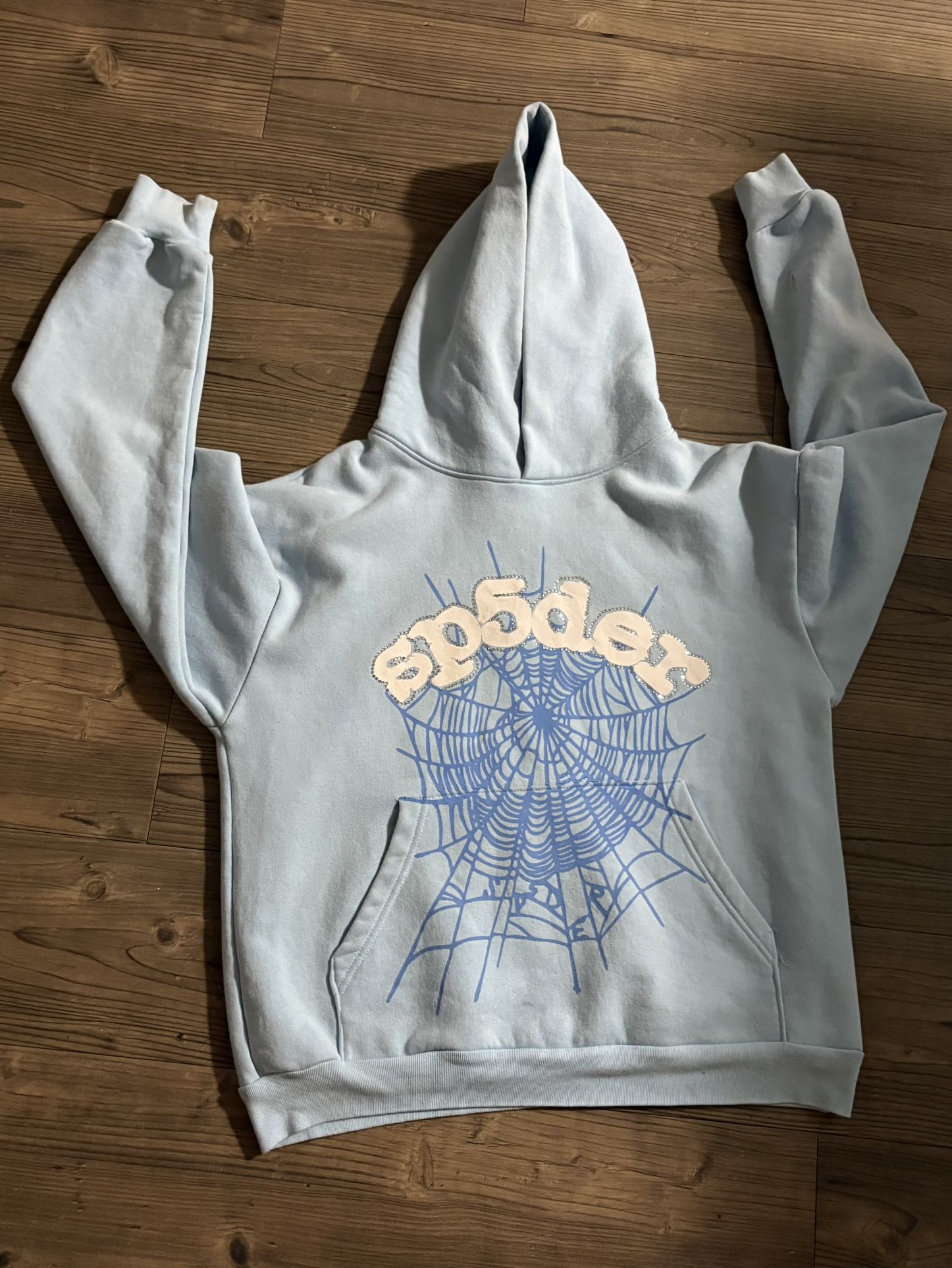 Blue sp5der hoodie ( Size L )