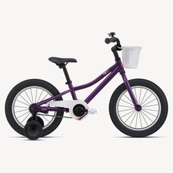 Liv Adore C/B 16 Kids First Bike in Plumb with White Basket