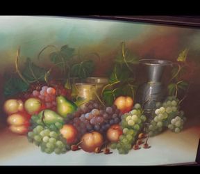 Oil fruit paining grapes fruit 42x30