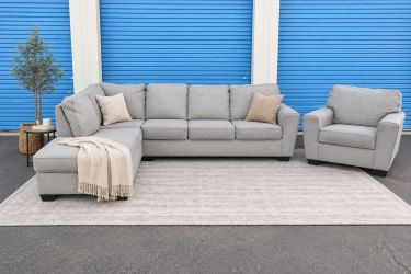 Gray Ashley Sectional Couch Sofa and Lounge Chair