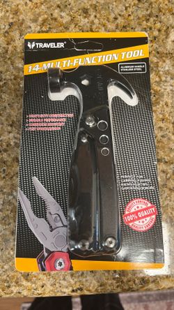 Traveler 14-in-1 Multi-Function Tool Hammer & Pliers – New Sealed