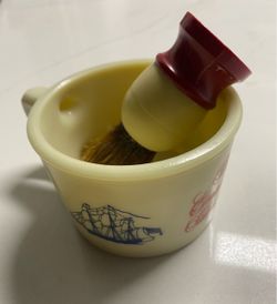 Vintage Old Spice Shulton Shaving Mug Cup & Brush Grand Turk Salem 1786