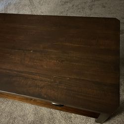 Dark Wood Coffee Table With Drawers