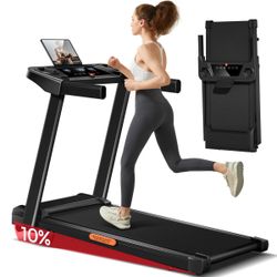Foldable Treadmill with 10%/15% Incline for Home and Office