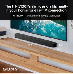 Sony S100F 2.0ch Soundbar with Bass Reflex Speaker, Integrated Tweeter and Bluetooth, (HTS100F)