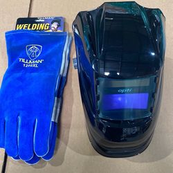 Welding Helmet & Gloves