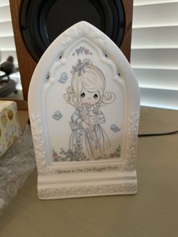 Precious Moments Girl With Plaque And Cross