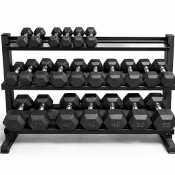 Complete Dumbbell Set 10–55 lbs w/ Rack – Home Gym