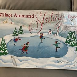 Department 56 Village Electric Animated Skating Pond Discontinued