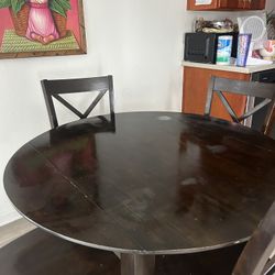 Adjustable Kitchen Table And Set Of 4 Chairs 