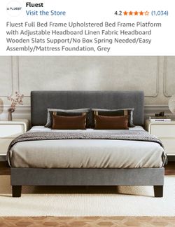 Full Size Upholstered Bed Frame Platform