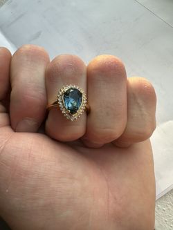 Zoe - 1.29 Pear Teal Sapphire Engagement Ring - [S810-ZOE-