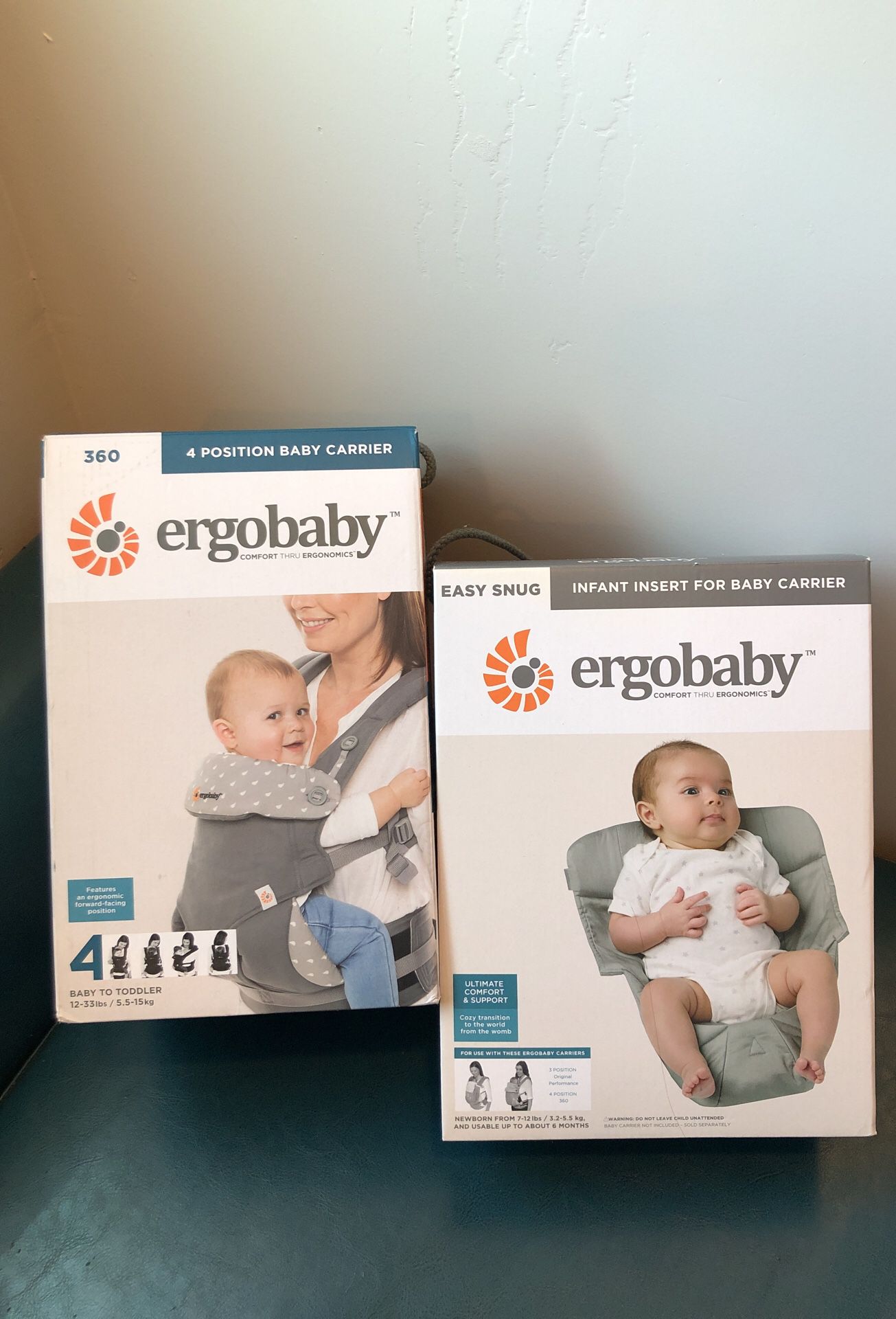 Ergobaby 360 4 Position Baby Carrier & Easy Snug Infant Insert