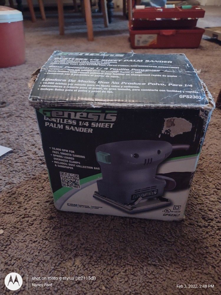 Genesis 1/4 Sheet Palm Sander GPS2303 Without The Bag