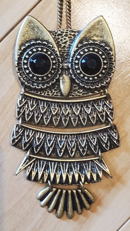 NEW Long Owl Necklace/Pin/Pendant