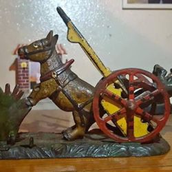 Cast Iron Bad Accident Mechanical Piggy Bank Late 1800s