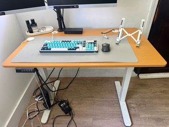 Electric Standing Desk with Wood Top
