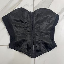 Black Sweetheart Corset Top (Hook front) - Size: XS 