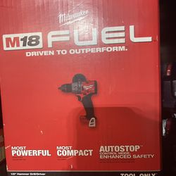 Milwaukee M18 FUEL 18V Lithium-Ion Brushless Cordless 1/2 in. Hammer Drill/Driver (Tool-Only)