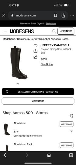 $150 Sz 8 Jeffrey Campbell ($315 Retail) Friesian Riding boot Women’s