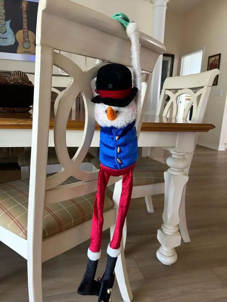 Soft Toy Snowman With Sound And Can Hang It Up By Velcro Arms 