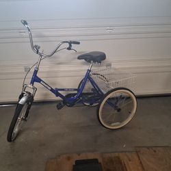 Tricycle Mantis 16" Tri Rad Adult Tricycle Folding Blue Bike Christmas GIFT