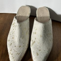 New Coconuts By Maltisse Camelot Size 8 Clog Dyed Cow Hair Leather Block Heel Very Pretty