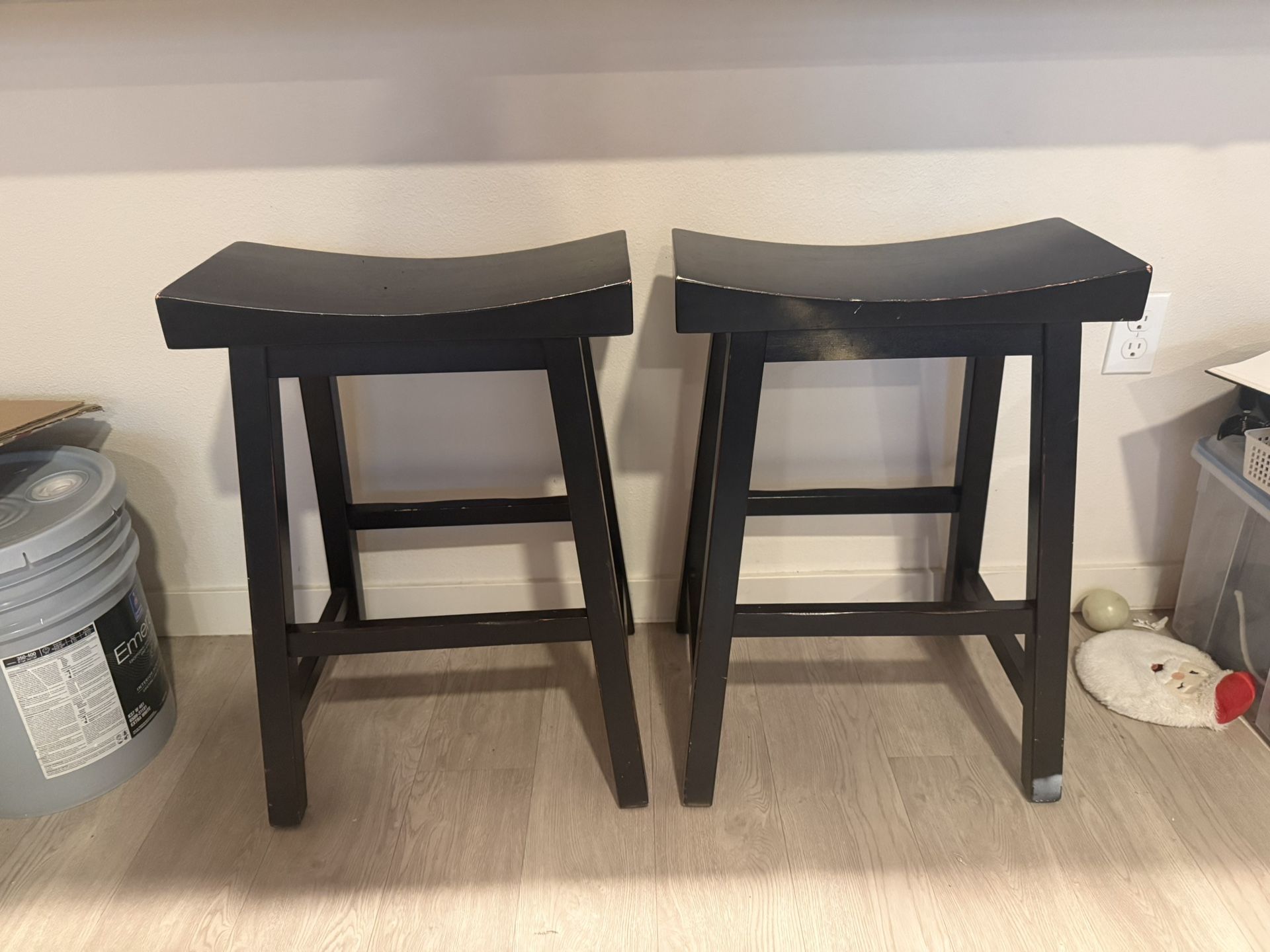 Two Black Barstools