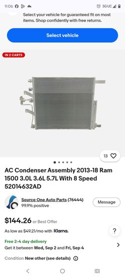 Dodge ram 1(contact info removed)-2018 8 shifts ac condenser
