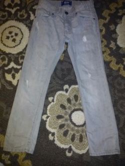 New no tags distressed grey jeans sz6