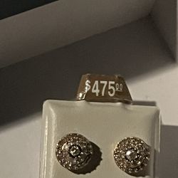 10 K Diamond Earrings 