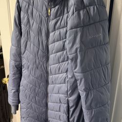 Spyder Boundless Zip Up Hooded Puffer Coat Long Jacket Blue US Size XL