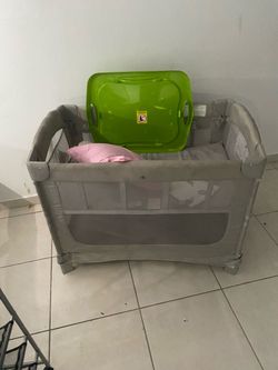 Gray Baby Portable Play Yard Crib