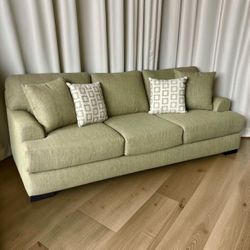 Soft Sage Green Living Spaces Sofa — Seats Four!