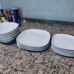 White Plate And Bowl Set