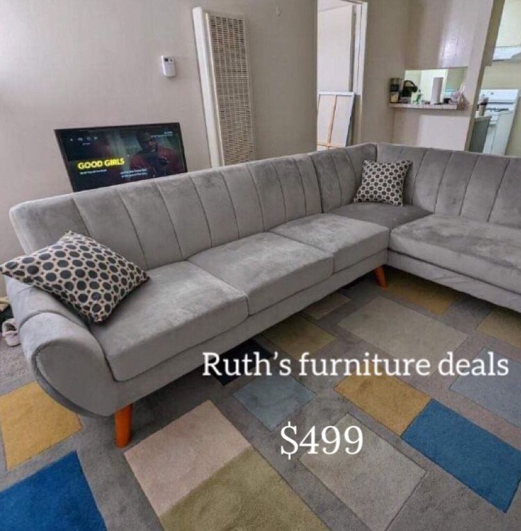 XL Sectional Sofa Mid Century Modern Brand New Only $499 ✅ No Tax