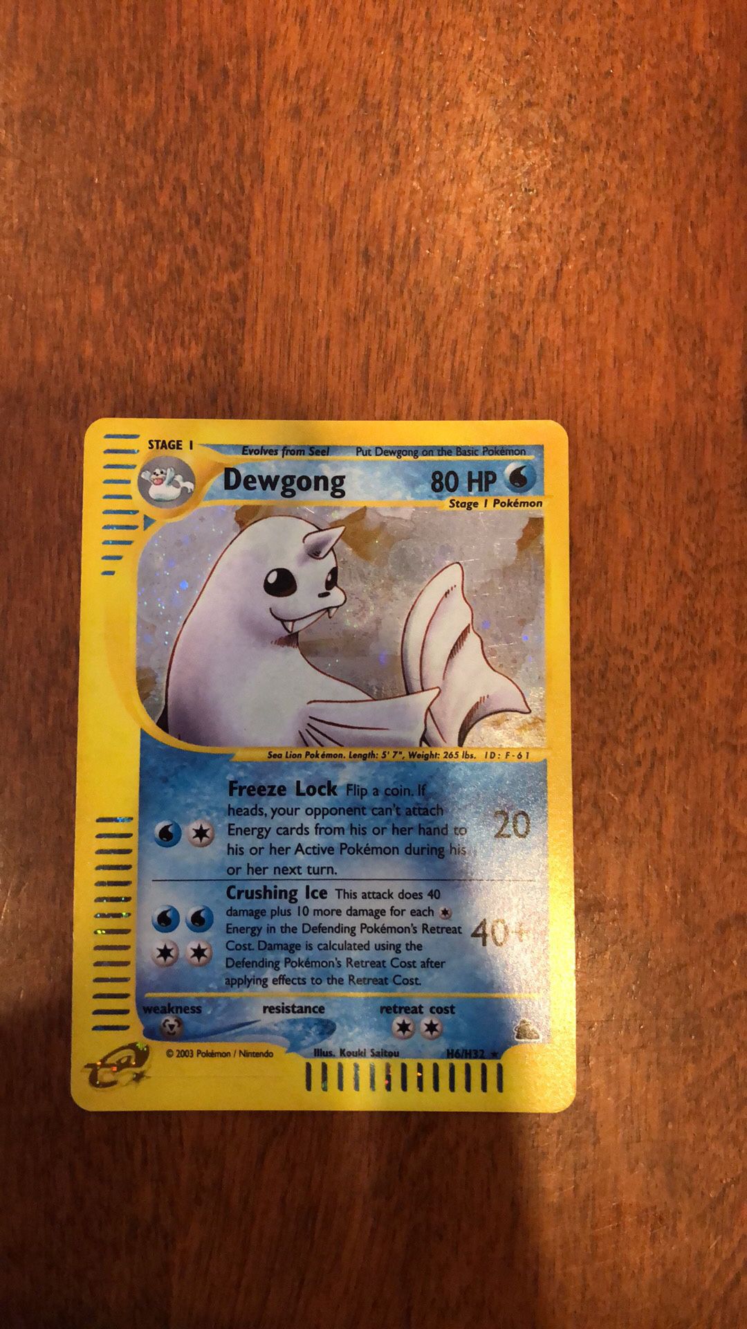 Dewgong Holo Rare Pokemon Trading Card