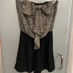Cheetah Bow Chiffon Romper