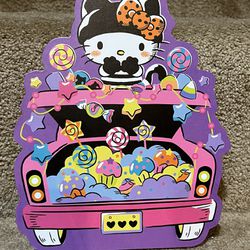 NEW Sanrio Halloween Candy Car Hello Kitty Wooden Figural Sign Plaque Kawaii Cat