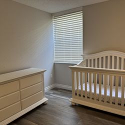 Nursery Set - Crib + Dresser Changing Table 