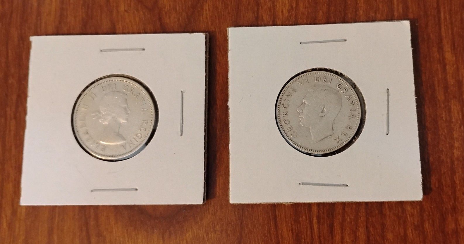 Canada 1948 King George VI And 1961 Queen Elizabeth Silver Quarters Coins