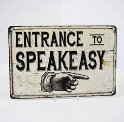 16 x 20 Roaring 20s Speakeasy Metal Sign