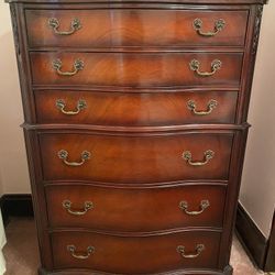 White Furniture Mahogany Serpentine Front Tall Dresser