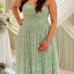 Light Sage Green Prom/Evening Dress