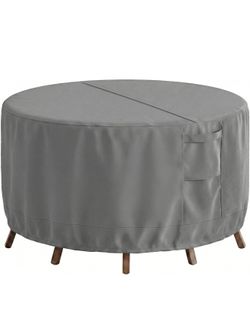 Patio Furniture Cover, Round 72"DIAx28"H, Waterproof, Outdoor Furniture Covers Waterproof Windproof with Padded Handles, Heavy Duty 600D Oxford Outdoo