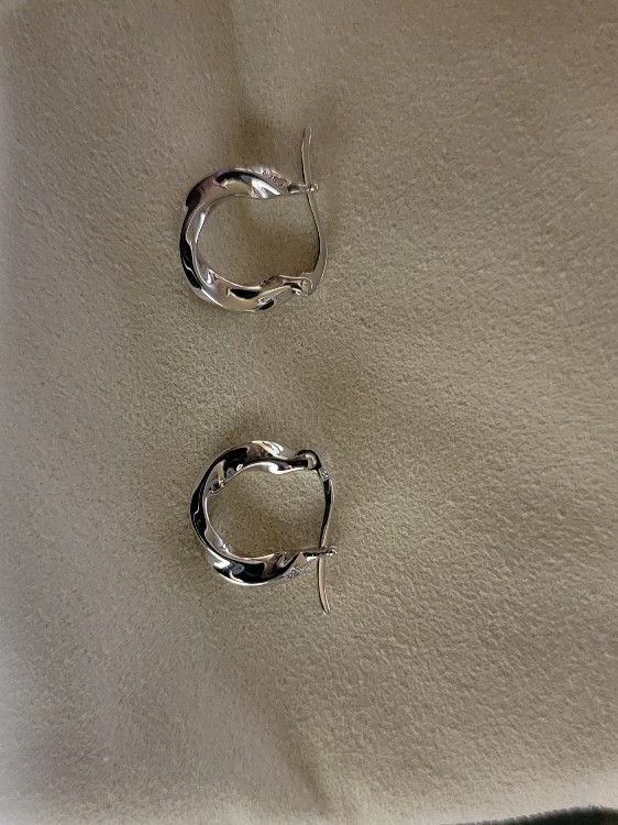 Sterling Silver 1/2 Inch Ripple Hoops