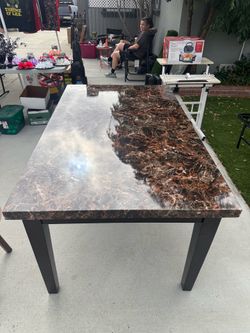 Faux marble dinning room table