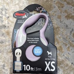 Flexi New Comfort Tape Grey & Rose Extra Small 3m Retractable Dog Leash/Lead for Dogs up to 12kg/26lbs