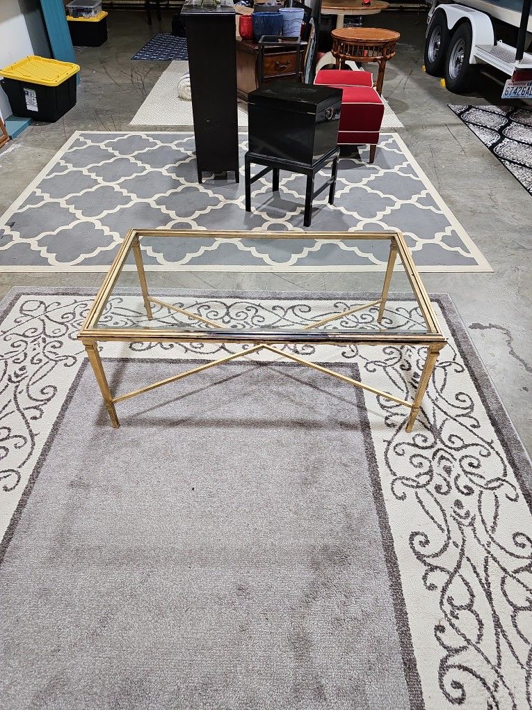 Beautiful Gold And Glass Coffee Table